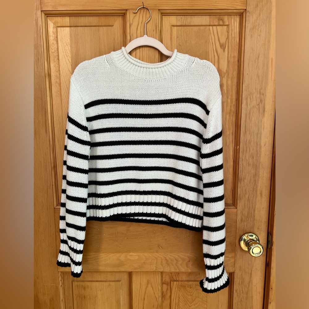 NWOT J CREW roll neck striped sweater